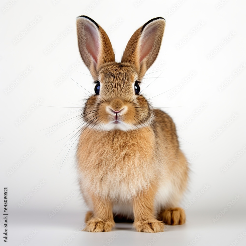 Cute rabbit animal sitting white background Cute rabbit animal sitting white background