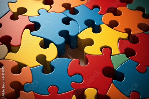 Depicting puzzle pieces symbolizing collaboration and unity. Generative AI