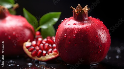 Macro photo of pomegranates.