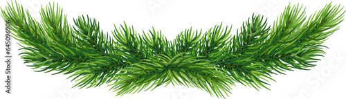 Christmas Pine Fluffy Wreath  garland .on transparent  png   Holiday garland . tree branches  Wide pine garland