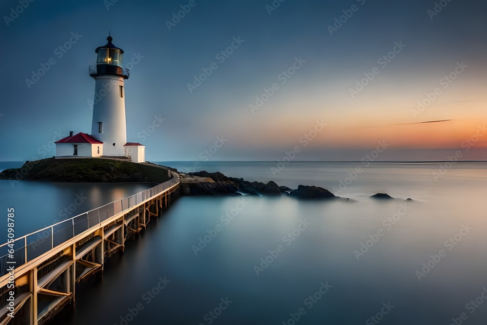 lighthouse at sunset