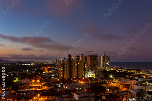 view of the city in sunset Balneário Piçarras , Santa Catarina, Brazil 