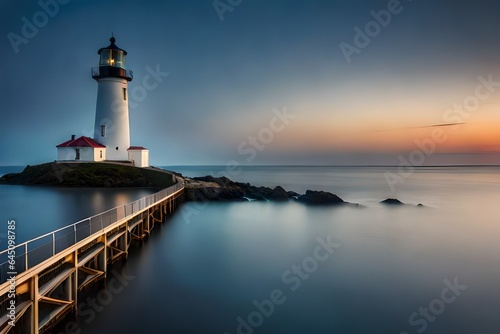 lighthouse at sunset © Tahira