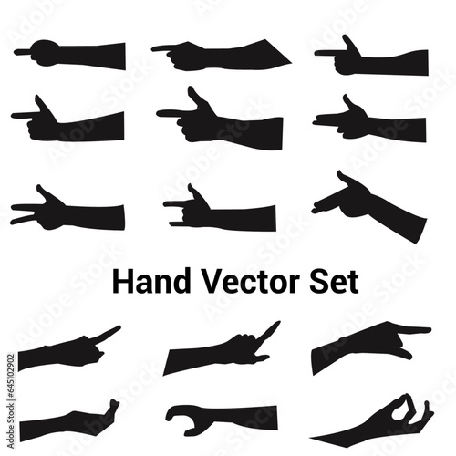 Various gestures of human hands isolated on a white background. Vector flat illustration of male or female hands in different situations. Vector design elements for infographic, web presentation.