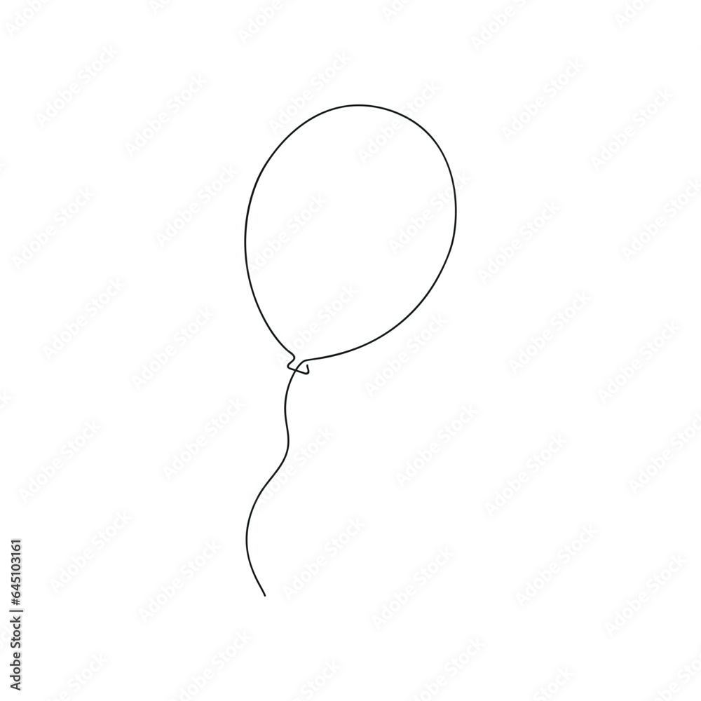 Air balloon drawn in one continuous line. One line drawing, minimalism. Vector illustration. Air balloon drawn in one continuous line. One line drawing, minimalism. Vector illustration.