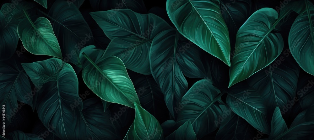 Green leaves natural texture