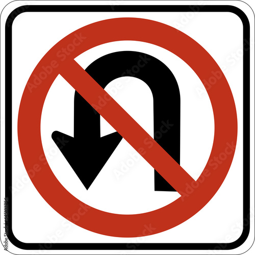 Transparent PNG of a Vector graphic of a usa No U Turn highway sign. It consists of a red circle with a red diagonal bar obscuring an arrow with a 180 degree bend contained in a white rectangle Free Download Transparent PNG of a Vector graphic of a usa No U Turn highway sign. It consists of a red circle with a red diagonal bar obscuring an arrow with a 180 degree bend contained in a white rectangle - GFXLoad