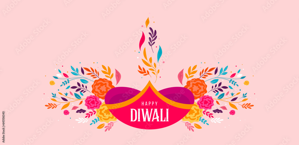 Happy Diwali, festival of light. Modern minimalist design. Poster, banner and social media template