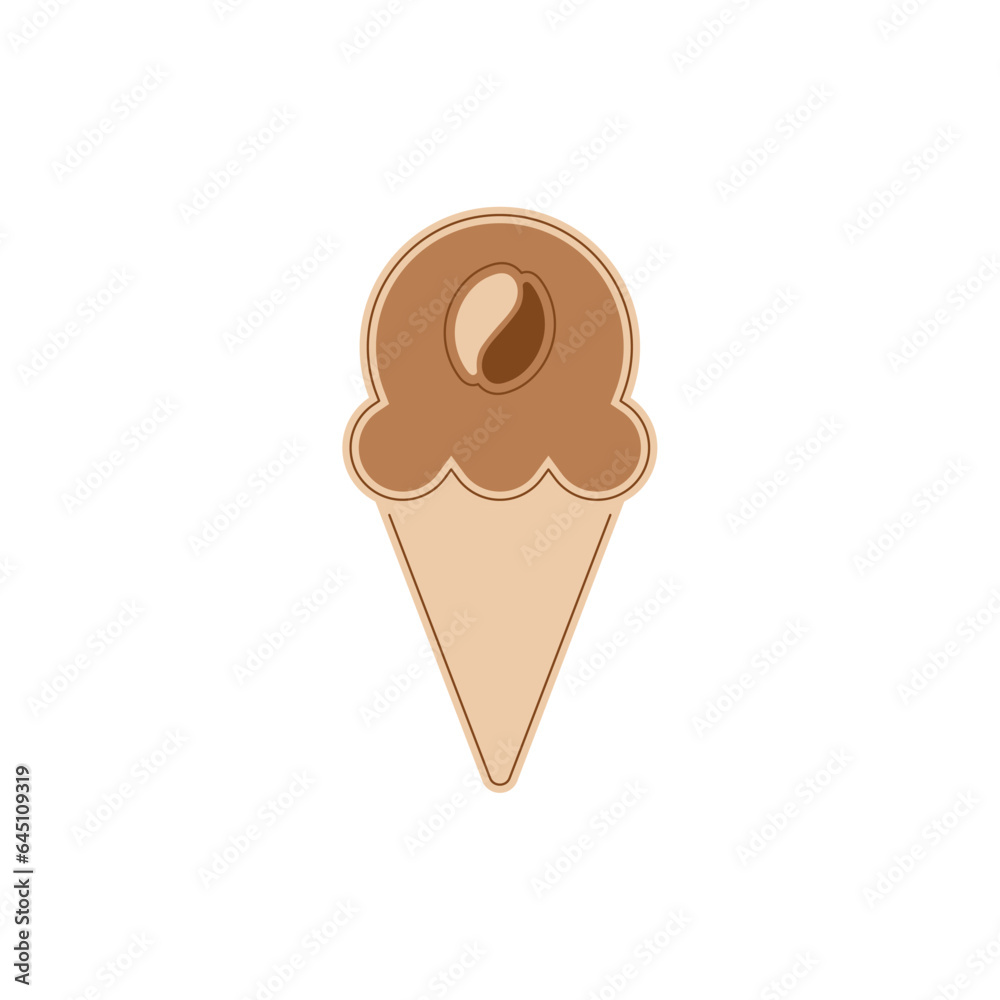 Isolated coffee ice cream icon Vector illustration Isolated coffee ice cream icon Vector illustration