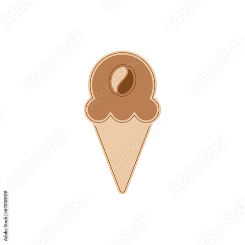 Isolated coffee ice cream icon Vector illustration