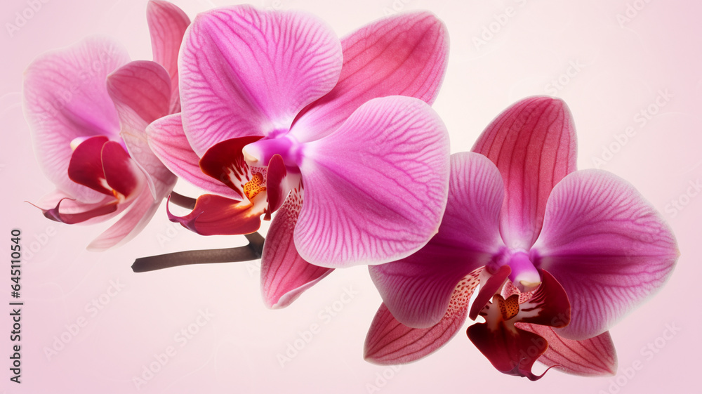 Fototapeta premium pink orchid flower close-up. AI Generative.