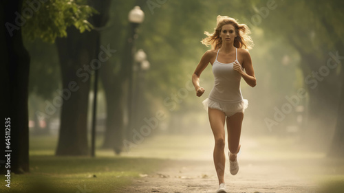 WOMAN RUNNING IN THE PARK