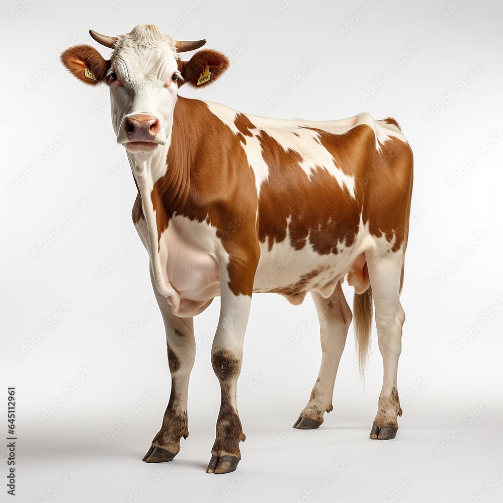 Animal cow isolated on white background AI generated image