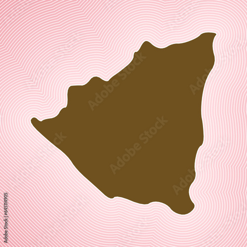 Nicaragua map icon. Country shape on radiant striped gradient background. Nicaragua vibrant poster. Cool vector illustration.