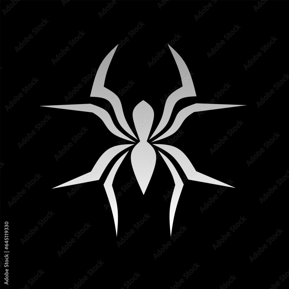 Fototapeta premium vector graphic illustration of the spider logo symbol on a black background