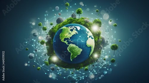 Ecology concept with hands holding earth globe