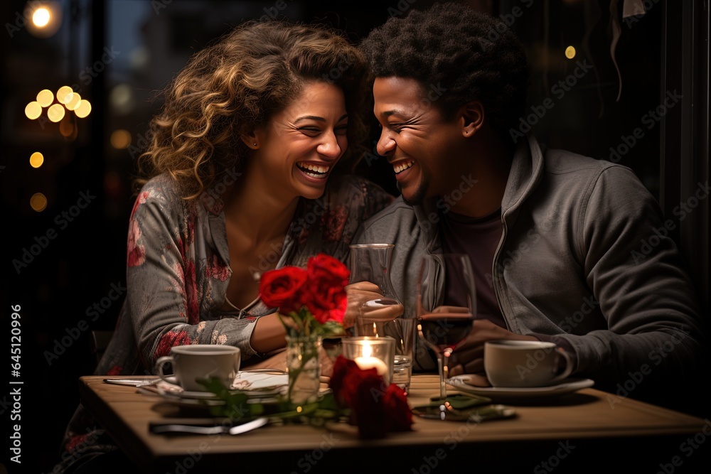 Mixed couple sharing a romantic moment Mixed couple sharing a romantic moment