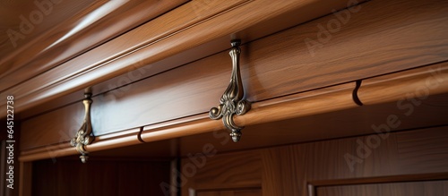 Furniture canopies can be attached to the closet door using screws, up close.