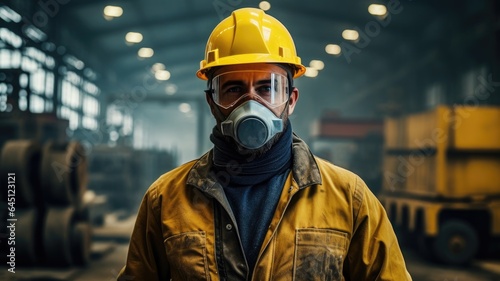 A factory worker wearing safety gear, emphasizing the importance of worker protection and occupational health in industrial environments