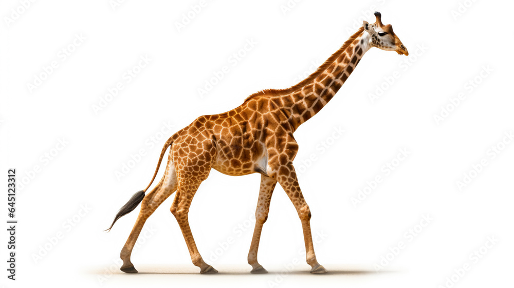 Fototapeta premium Somali Giraffe, commonly known as Reticulated Giraffe. AI Generative.
