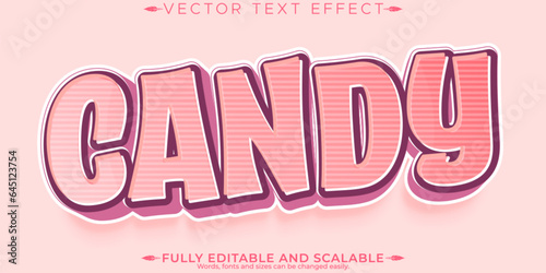 Candy text effect, editable sugar and sweet text style