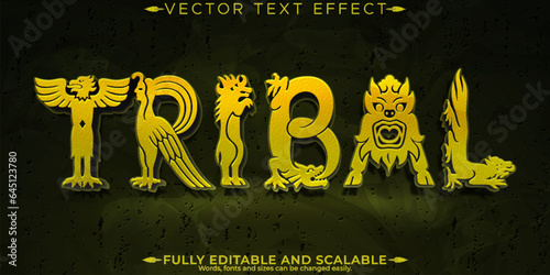 Tribal horror text effect, editable scary and halloween text style