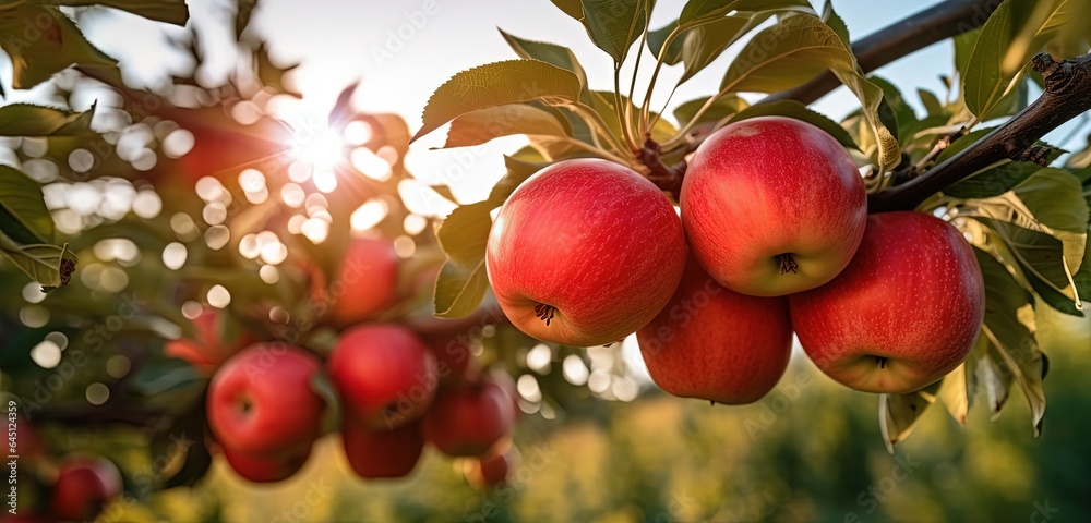beautiful big red apples on tree branch , Generative Ai
beautiful big red apples on tree branch , Generative Ai