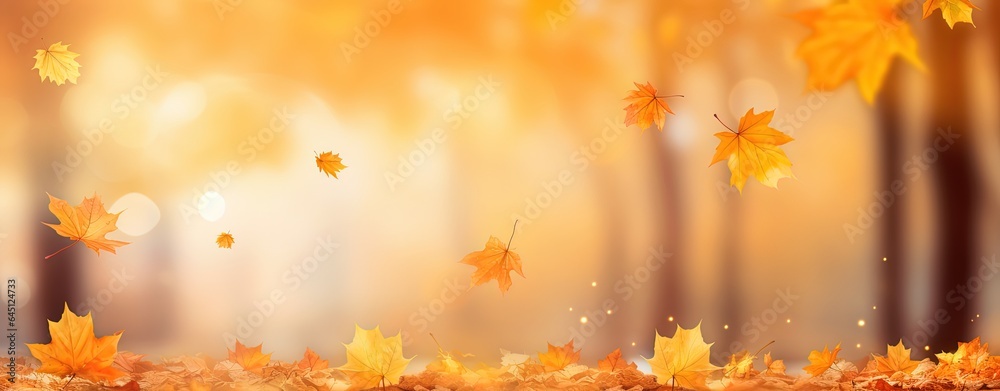 abstract seasonal banner background, close up autumn street covered with dry orange leaves, Generative Ai abstract seasonal banner background, close up autumn street covered with dry orange leaves, Generative Ai