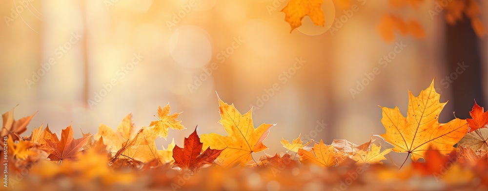 abstract seasonal banner background, close up autumn street covered with dry orange leaves, Generative Ai abstract seasonal banner background, close up autumn street covered with dry orange leaves, Generative Ai