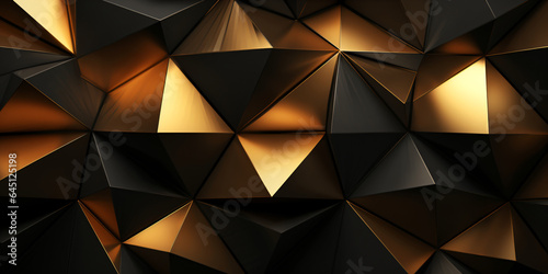 Abstract black polygonal background. Futuristic polygonal design.
