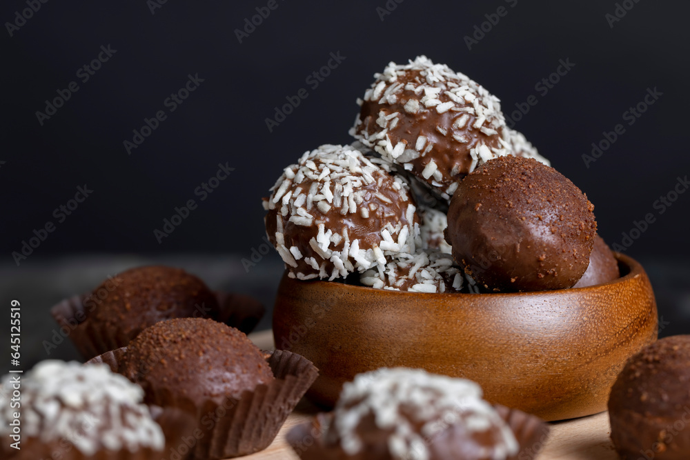 Chocolates with coconut sweet filling Chocolates with coconut sweet filling