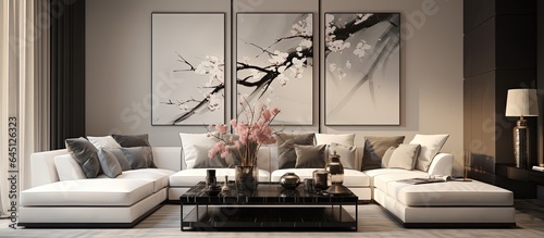 My own copyrighted modern living room with elegant decor.