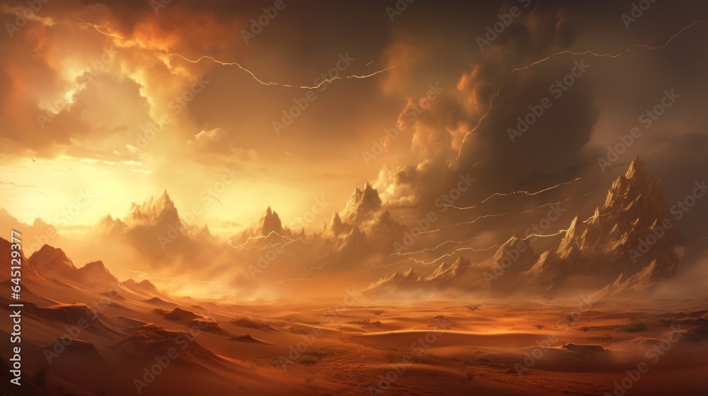 Storm in the desert game art