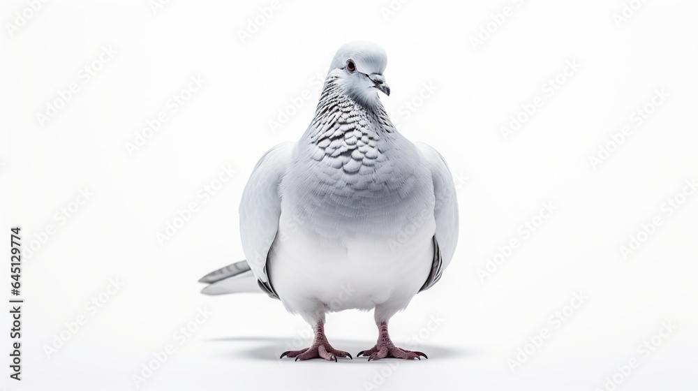 Fototapeta premium Animal bird dove pigeon on white background AI generated image