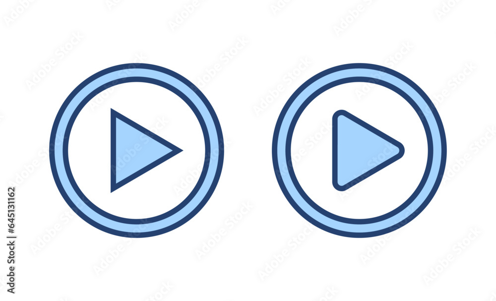Play icon vector. Play button sign and symbol Play icon vector. Play button sign and symbol