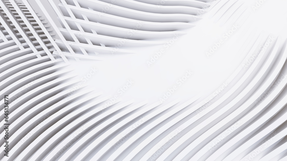 Fototapeta premium Abstract Curved Shapes. White Circular Background.