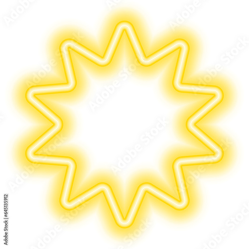neon multi star frame yellow