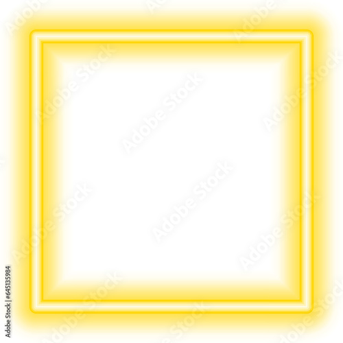 neon square frame yellow