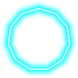 blue neon round frame border