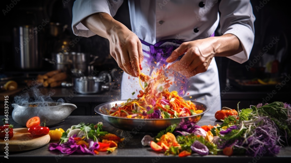 fusion cuisine chef blending diverse culinary traditions generative ai