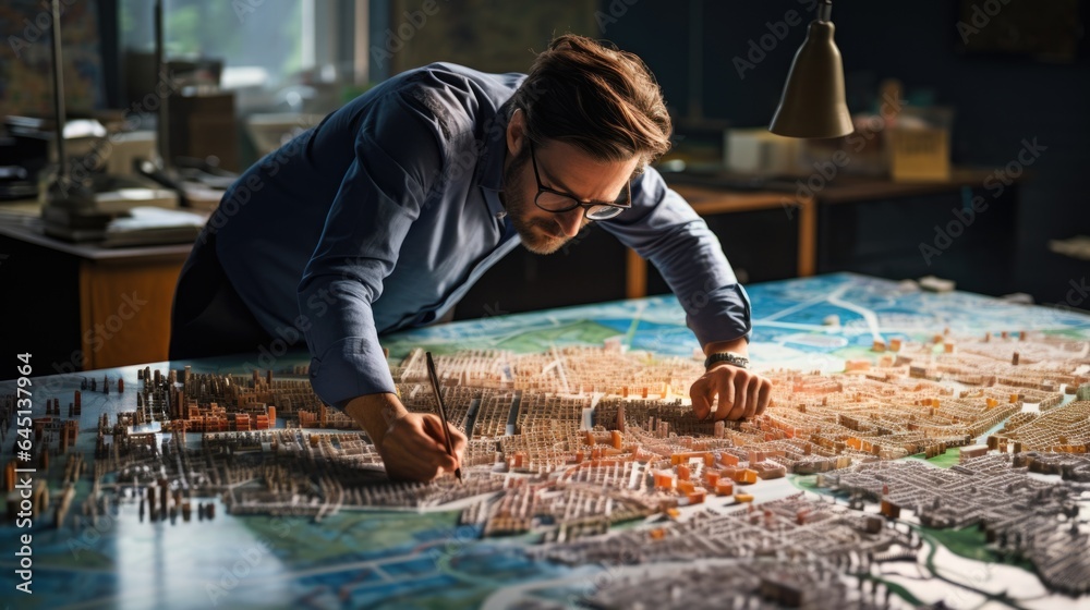 geography professor using maps to teach urban planning generative ai geography professor using maps to teach urban planning generative ai
