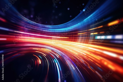 abstract futuristic background with pink blue glowing neon moving high speed wave lines and bokeh lights. Data transfer concept Fantastic wallpaper