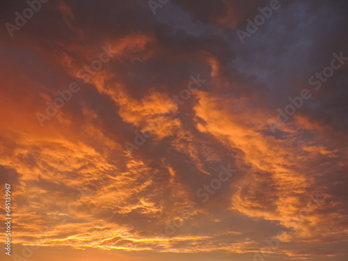 Fiery sunset sky texture