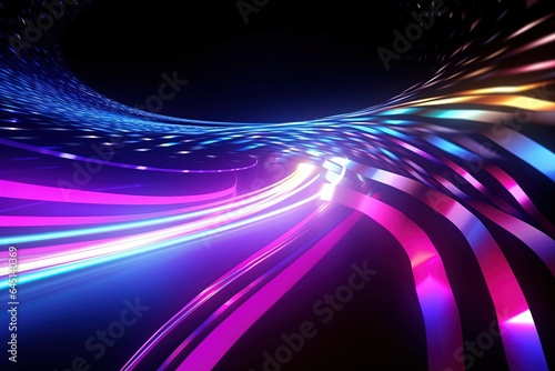 abstract futuristic background with pink blue glowing neon moving high speed wave lines and bokeh lights. Data transfer concept Fantastic wallpaper