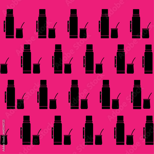 mate vector, thermos and mate vector, thermos and mate pattern, argentine, argentine mate, bombilla, argentine culture, mate icon