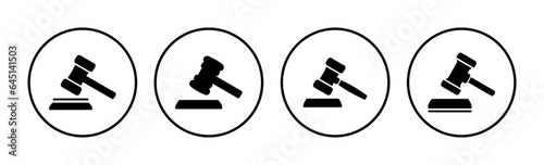 Gavel icon vector. judge gavel icon. auction hammer