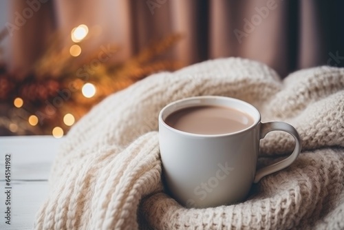 a cup of coffee in a cozy house