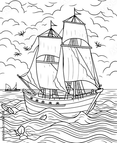 Boat Coloring Page