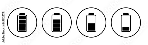 Battery icon vector. Battery charge indicator icon.