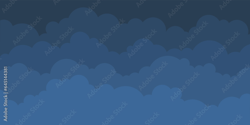Vector illustration flat design beautiful Sky and Cloud at night. Suitable for your project, flyers, postcards, web banners
